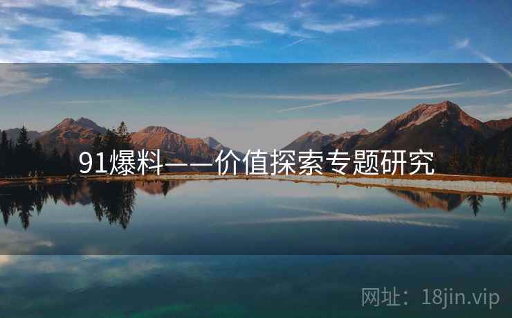 91爆料——价值探索专题研究
