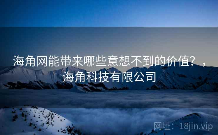 海角网能带来哪些意想不到的价值？，海角科技有限公司