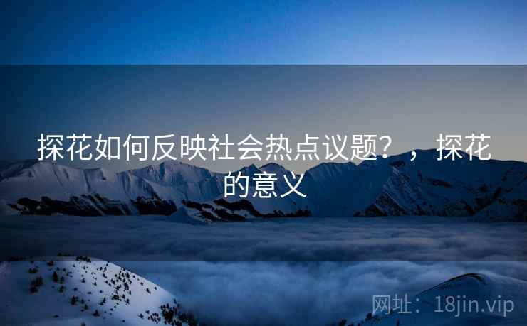 探花如何反映社会热点议题？，探花的意义