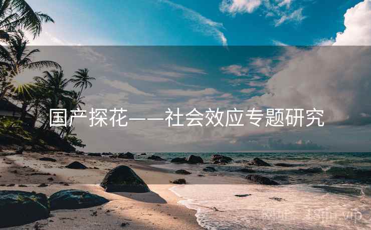 国产探花——社会效应专题研究