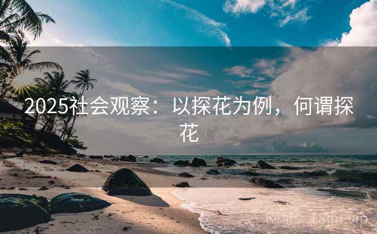 2025社会观察：以探花为例，何谓探花
