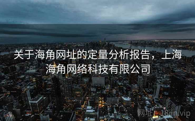 关于海角网址的定量分析报告，上海海角网络科技有限公司