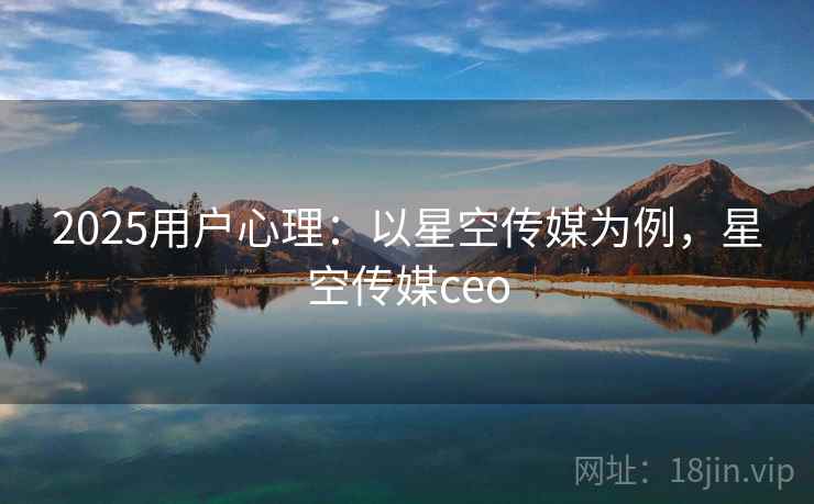 2025用户心理：以星空传媒为例，星空传媒ceo